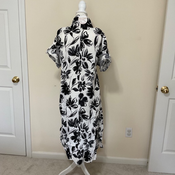 US Together Plus Empire Waist Dress Black/White/Floral Size 2X - Picture 8 of 14